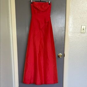 Roberta Bridal Strapless Red A-Line Evening Dress
